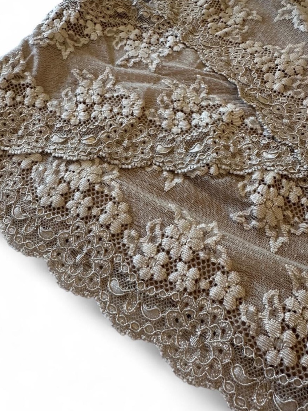Ralph Lauren Y2K Floral Lace Camisole Crop Top Taupe Ivory Size L Quiet Luxury - Picture 6 of 9